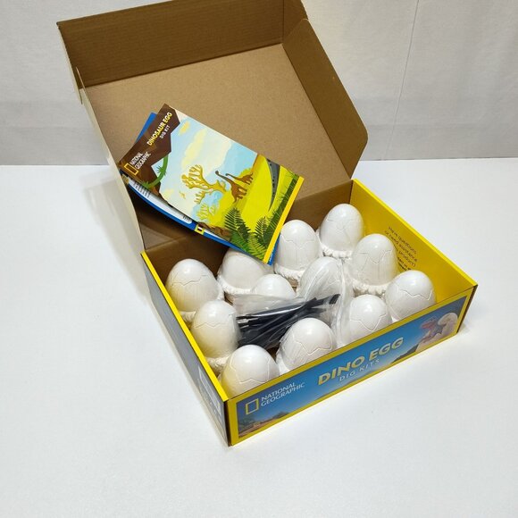 National Geographic Dino Egg Dig Kit Dinosaur Figures Tools Kids Science Toy NIB - Picture 6 of 12